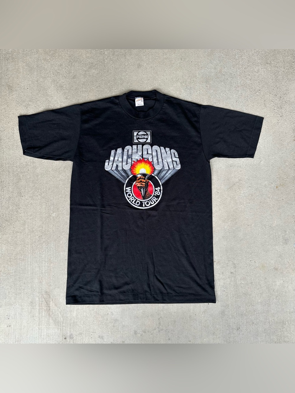 VTG Sportswear 1984 Jacksons
World Tour Deadstock T-Shirt Medium Pepsi 80s